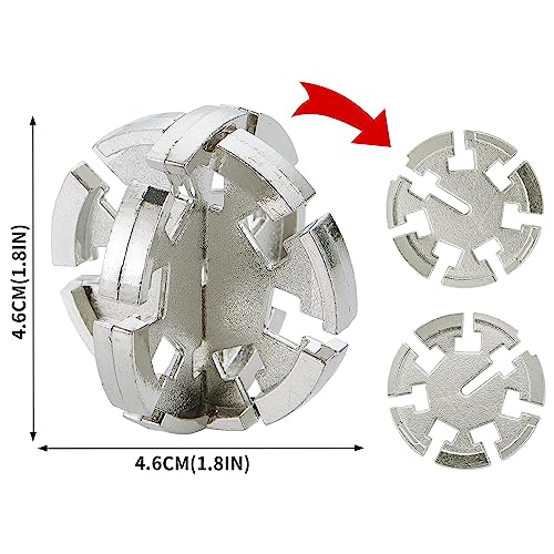 Brain Teaser Puzzles- 3 PCS Metal Puzzles Kit Metal Cast Puzzle Games Toys - color: Silver World, size: 3PCS (Silcer)