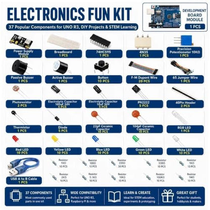 480PCS Electronics Kit and Breadboard Kit with UNO R3 Compatible Board