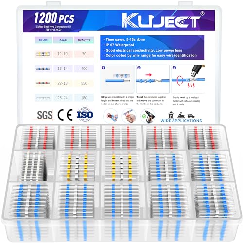Kuject Heat Shrink Solder Seal Wire Connectors Kit 1200PCS