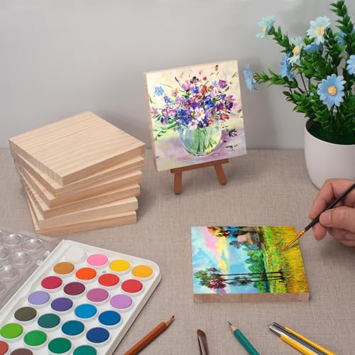 5″ X 5″ Wood Squares Wooden Blocks for Crafts 1/2″ Thick, 8 PCS Blank Wood Blocks Planks Pieces for Crafting, Unfinished Wooden Boards Panels for Paintings, DIY Signs, Woodworking - size: 5″x5″x1/2″ - 8PCS