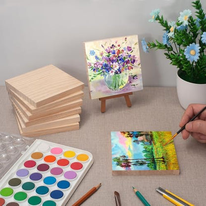 5″ X 5″ Wood Squares Wooden Blocks for Crafts 1/2″ Thick, 8 PCS Blank Wood Blocks Planks Pieces for Crafting, Unfinished Wooden Boards Panels for Paintings, DIY Signs, Woodworking - size: 5″x5″x1/2″ - 8PCS
