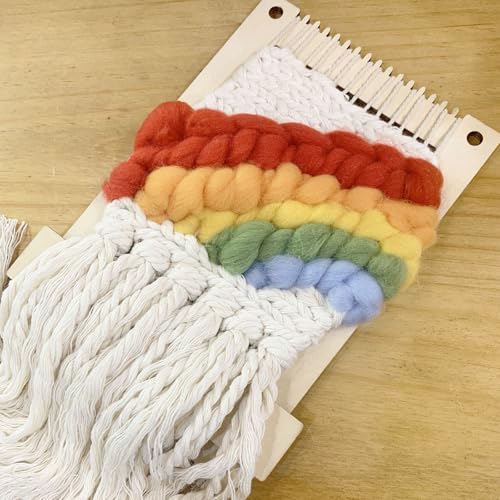 HAND U JOURNEY Medium Rectangle Weaving Loom Kit, 2 Sizes with Tools - size: 7.9''x11.8'' &5.3''x7.8''