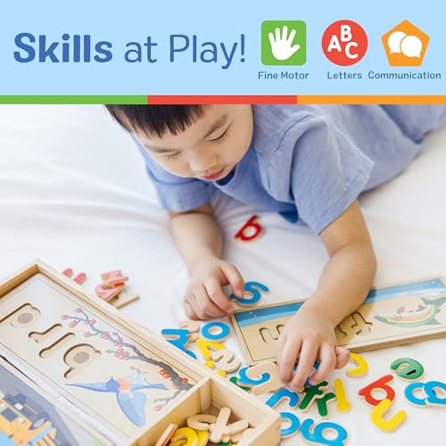 Melissa & Doug See & Spell Wooden Educational Language Learning Toy with Letters, Puzzle Boards Preschool Learning Activities, See & Spell Toys for Kids Ages 4+ (Pack of 6) - size: 13.9 x 9.2 x 1.75 (Pack of 6), style: English