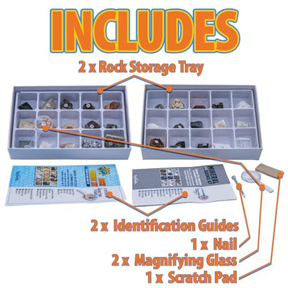 Toysmith STEM Rock & Mineral Science Kit for Kids - 30 Geology Specimens with Viewer, Identification Tools & Testing Tools - Geology Set for Young Geologists, Ages 8+ - style: Toy Rock & Mineral Science Kit Bundle