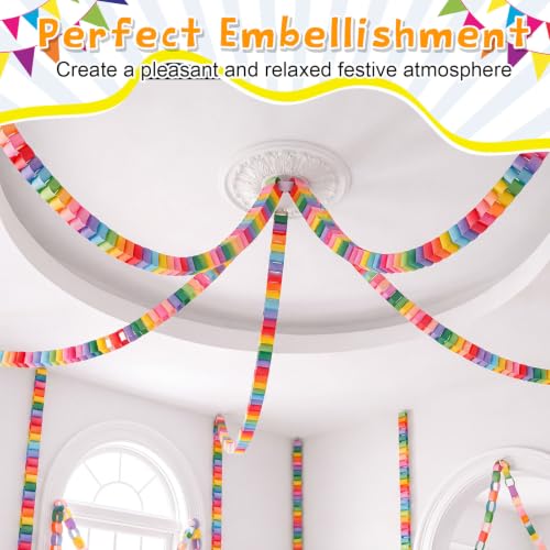 360 Sheets Paper Chain Garland Paper Kit, 3.5 x 11.8 in, Vibrant - color: Vibrant, size: 3.5 x 11.8 in
