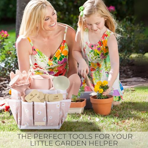 The Ultimate Kids Gardening Set - Safe Toddler Tools for Outdoor Fun - color: Pink