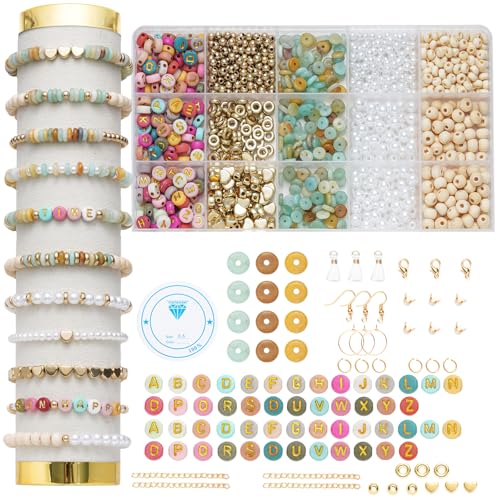 Xylise DIY Bracelet Making Kit for Girls - Jewelry Making Beads, Friendship Bracelet Kit with Letter,Beads for Jewelry Making, Bracelet kit Bead Bracelet Making kit Arts and Crafts Handmade Gift Set - color: CZ007-Amazon colours