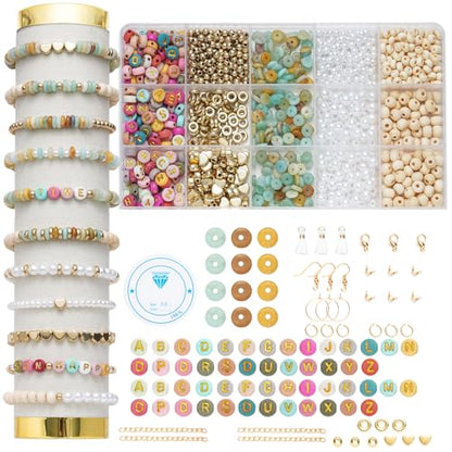 Xylise DIY Bracelet Making Kit for Girls - Jewelry Making Beads, Friendship Bracelet Kit with Letter,Beads for Jewelry Making, Bracelet kit Bead Bracelet Making kit Arts and Crafts Handmade Gift Set - color: CZ007-Amazon colours