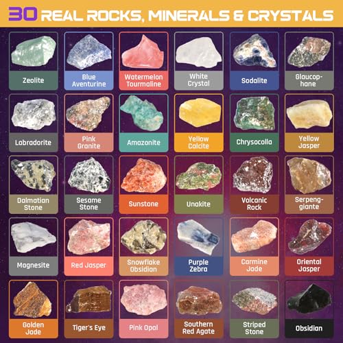 PIBEX Space Explore Gemstone Dig Kit, 30 Rocks & Minerals, 6 Planets - size: 6 Planets (30 Stones)