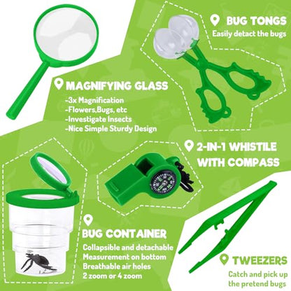 Kids Explorer Kit – Bug Catcher with Binoculars & Safari Costume Vest