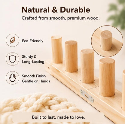 Aeelike 40" Wooden Loom Kit for Blanket Chunky Yarn,No Need Hooks Knitting - size: 40 IN