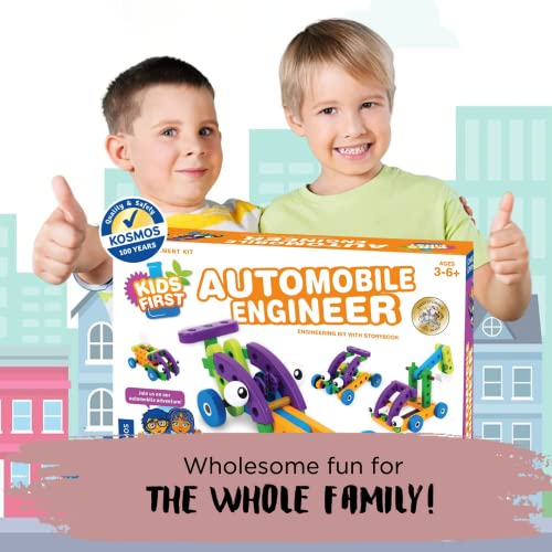 Thames & Kosmos Kids First Automobile Engineer Kit | STEM | 32 Page Full-Color Illustrated Storybook | Ages 3+ | Preschoolers & Kindergartners | Develop Fine Motor Skills | Parents’ Choice Gold Award
