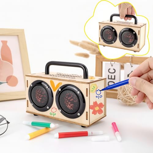 DIY Bluetooth Speaker Kit for Kids 8-12 - STEM Project Toys - color: Black