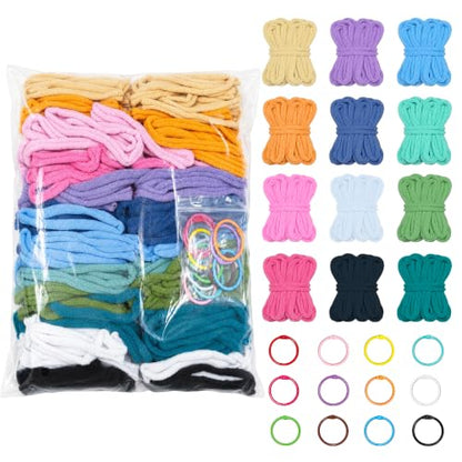 SOOHAOLISS 288PCS Cotton Loops for Potholders 7" with 12 Pastel Colors - color: 7‘’ 288pcs in 12 Pastel Colors