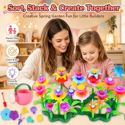 99pcs Flower Garden Building Toys Set - STEM Montessori Toys for Girls - size: Super Set - 99pcs