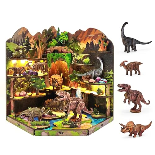 Book Nook Kit, Dinosaur Secret Realm 3D Wooden Puzzle Diorama - color: Dinosaur Secret Realm