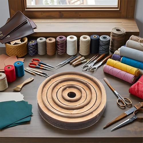 3-Piece Round Leather Cutting Die Set,Precision Cutting for Leather and Neoprene Coasters with Wooden Die-Cutting Blades. - style: Round Leather Cutting Die