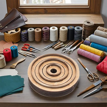 3-Piece Round Leather Cutting Die Set,Precision Cutting for Leather and Neoprene Coasters with Wooden Die-Cutting Blades. - style: Round Leather Cutting Die