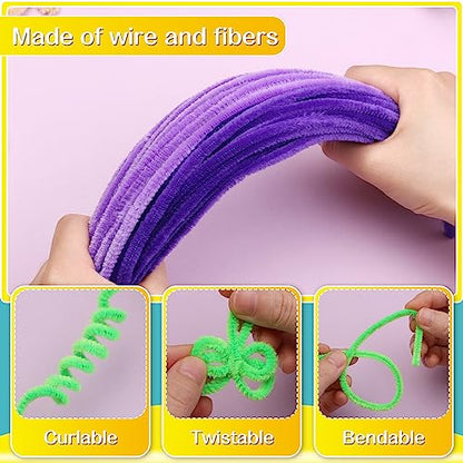 100 PCS Pipe Cleaner Craft, Light Purple Pipe Cleaners Bulk, Chenille Stem - color: Light Purple