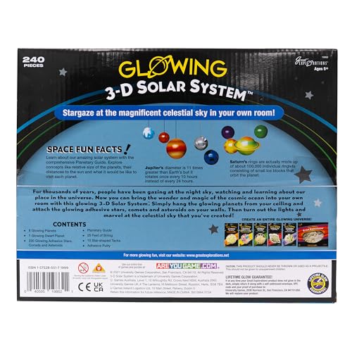 Great Explorations 3D Glow Solar System Ceiling Kit, STEM, Ages 5+