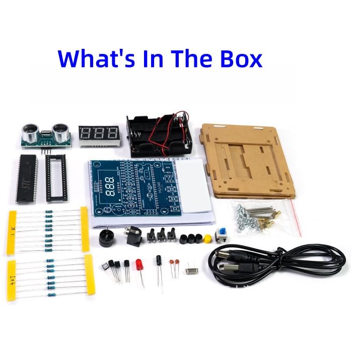 DIY Ultrasonic Range Meter Soldering Practice kit, Complete Soldering Project kit with Components, PCB & Enclosure, Perfect for Electronics Enthusiasts & Beginners