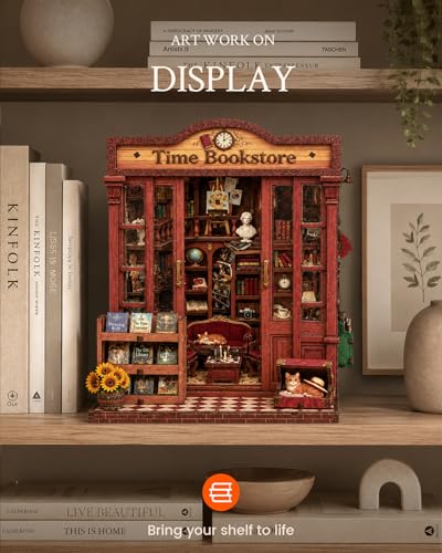 Book Nook Kit DIY Miniature House Kit for Adults, Timeless Library Mini Dollhouse with Furniture & LED Lights, 3D Wooden Puzzle Bookshelf Insert Decor, Creative Gift for Teens, Family & Friends - style: Timeless Library