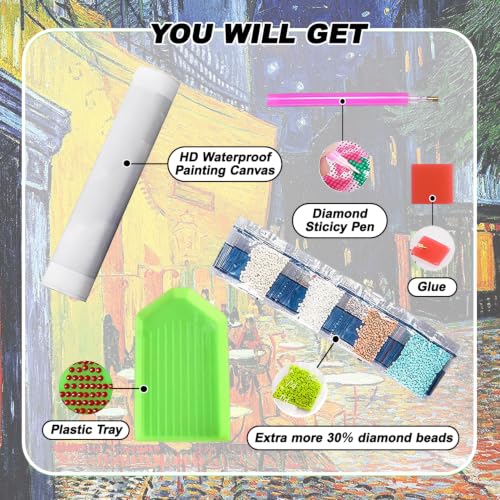 VeGuude Diamond Art Kits forAdult Café Terrace at Night Diamond PaintingKit - color: DP04895
