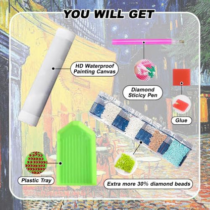 VeGuude Diamond Art Kits forAdult Café Terrace at Night Diamond PaintingKit - color: DP04895