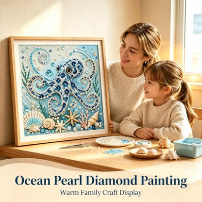 Pearl Diamond Painting Kits for Adults,Octopus Ocean Pearl Diamond Art - color: PL79-1