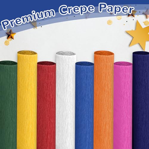 Crepe Paper Streamers 8 Rolls, 10 x 98Inch 8 Memphis Colors - color: Memphis