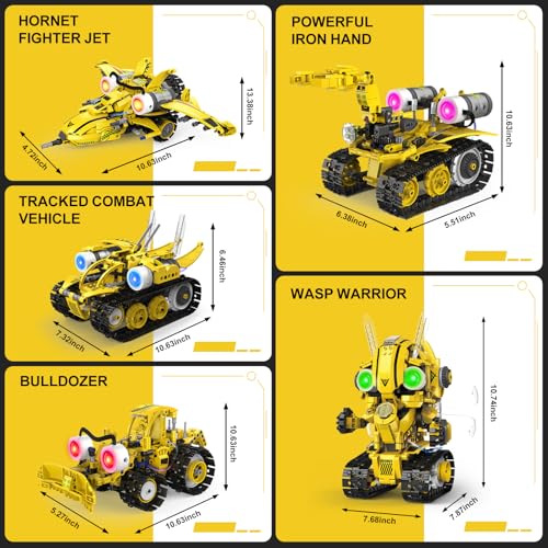 5-in-1 STEM RC Robot Building Blocks Kit, Educational Toys Age 6-12