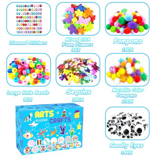VLUSSO DIY Arts and Crafts Supplies Kit Materials Set for Kids and Toddlers - size: 2000pcs-3