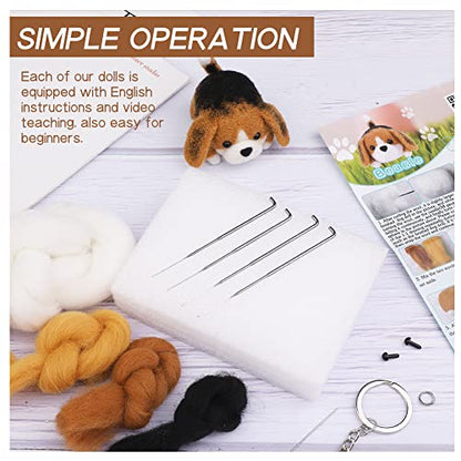 QMNNMA Needle Felting for Beginners, Beagle Needle Felting Set - size: Beagle