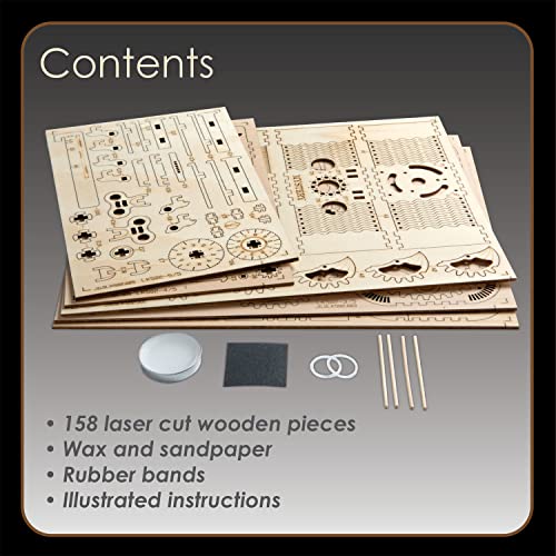 MindWare Gearjits: Treasure Box – 158pc Wooden 3D Building Puzzle for Teens & Adults – DIY Construction Model – Fun for Parents Too! – Great STEAM Gifts for Ages 12+