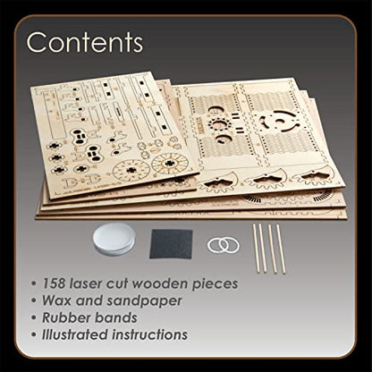 MindWare Gearjits: Treasure Box – 158pc Wooden 3D Building Puzzle for Teens & Adults – DIY Construction Model – Fun for Parents Too! – Great STEAM Gifts for Ages 12+