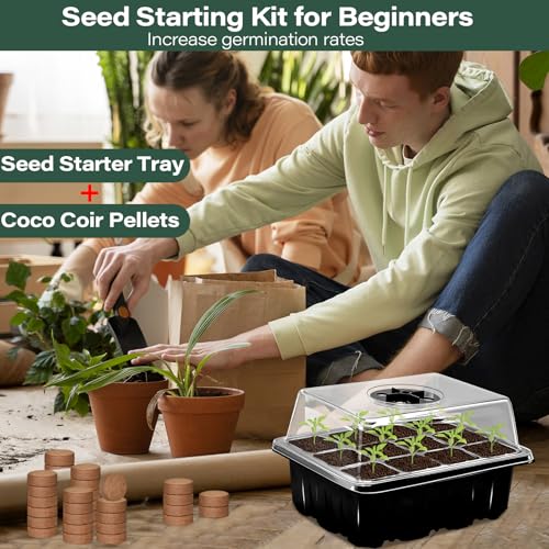 ZeeDix 10 Set Seed Starter Tray Kits with 150 Pack Coco Coir Pellets - color: 10 Set