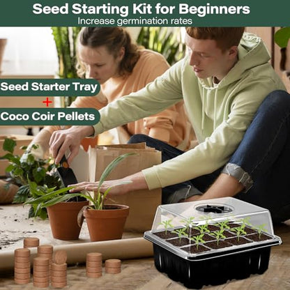 ZeeDix 10 Set Seed Starter Tray Kits with 150 Pack Coco Coir Pellets - color: 10 Set