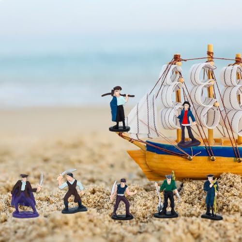 ONEST 8 Pieces Little People Figurines Hand Painted People Action Figures Figures Realistic Detailed Pirate Figurine Model Figures Party Favors Table Decorations - style: Pirate