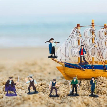 ONEST 8 Pieces Little People Figurines Hand Painted People Action Figures Figures Realistic Detailed Pirate Figurine Model Figures Party Favors Table Decorations - style: Pirate