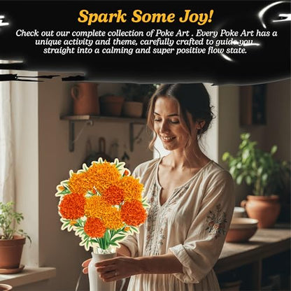 Unwynd Poke Art Marigold Flower Bouquet Kit for Adults, Women and Teens - style: Marigold