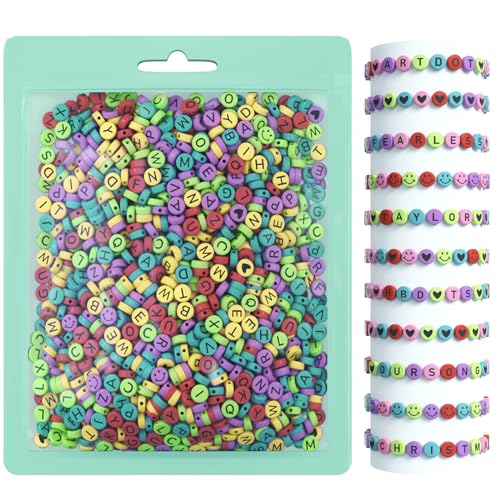 ARTDOT 800 Pieces Assortment Letter Beads for Friendship Bracelets Making Kit, 28 Styles Jewelry Making Supplies Alphabet Beads Set Preppy Crafts Art, Black Multicolor - color: Black Letter Multicolor Bead, size: Bag Packed