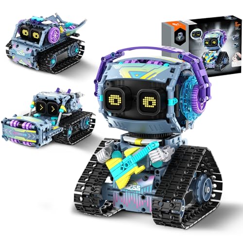 STEM Robot Building Kit for Boys Ages 8-12, 3 in1 Robotics Toys with Remote & App-Controlled, 433 Pieces Buildable Robotics Coding Toy Sets for Kids Boys Girls Birthday Gifts