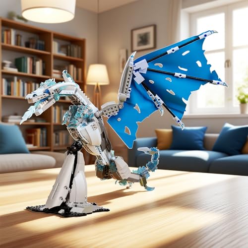 HJPLPXH Fantasy Ideas Ice Dragon Model Building Block Set - style: Ice Dragon