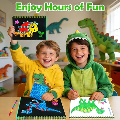 FUNNYB&G Foil Art Craft Kit for Kids, Sparkly Birthday Gift Toy for Kids - style: Dinosaur World