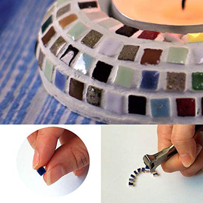 ALEA Mosaic Mini Ceramic Tiles (0.19inch or 5mm) 5000 Pieces for Crafts and Arts, Mix Blue, MXBL - color: mix blue, MXBL