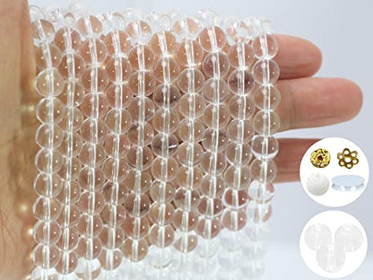 8mm Clear White Glass Beads Kit 500pcs for Jewelry Making - size: 8mm Clear White #352
