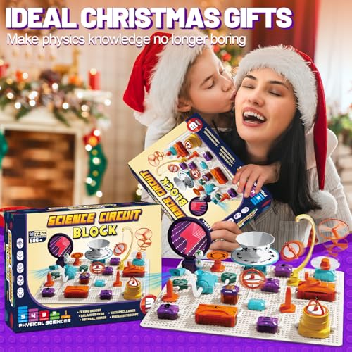 Gohero Circuits Science Kit，76 STEM Projects,Science Experiments for Kids with Fan, RGB Lights,Learning & Education toysKids Circuit Board for Kids(586 Projects+) - style: D9004-76 Circuit Parts