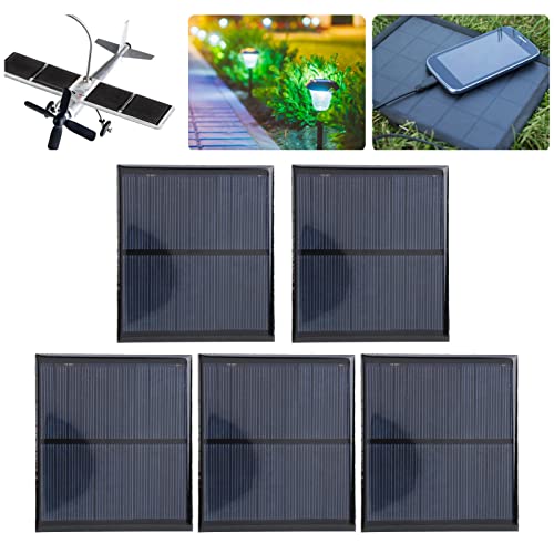 Mini Solar Panels, 6V 2W Mini Solar Cells for Solar Power, DIY Electric Toy Materials Photovoltaic Cells, Solar DIY System Kits, 90x80mm/3.5x3.1in, 5PCS, for Solar Light, Charger