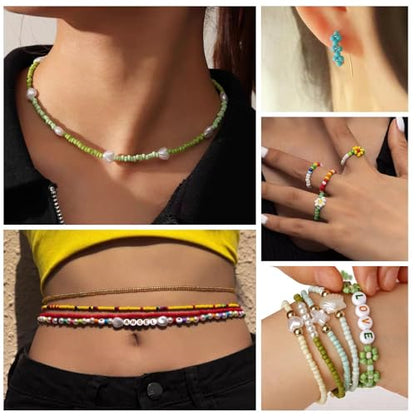 TEXGIZRLY 3mm Seed Beads for Bracelet Jewelry Making Bracelet Making Kit - color: 24 Colors
