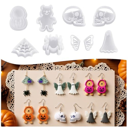 9pcs Halloween Polymer Clay Cutters - color: Halloween Spider